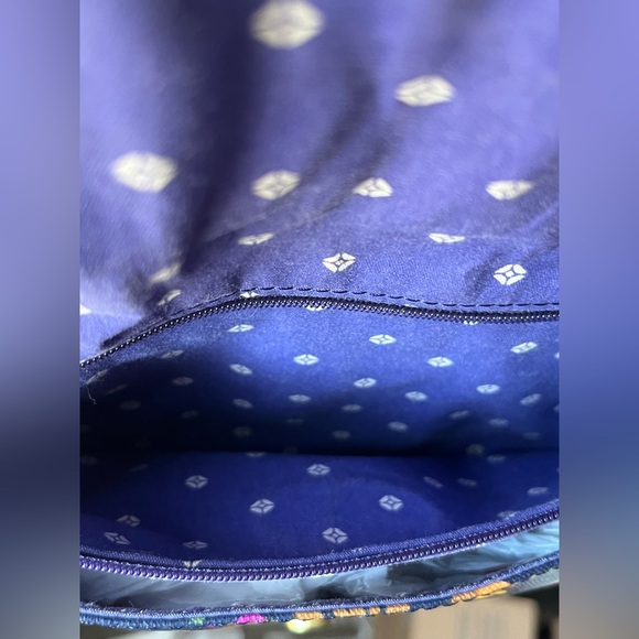 Fossil Navy Crossbody with Brown Strap and Multicolor Floral Accents - Picture 4 of 7